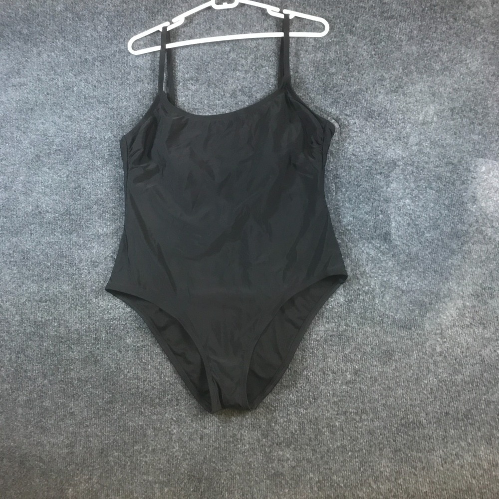 Hurley One Piece Swimsuit Womens XL Black Stretch Spaghetti Strap Back Cut Out